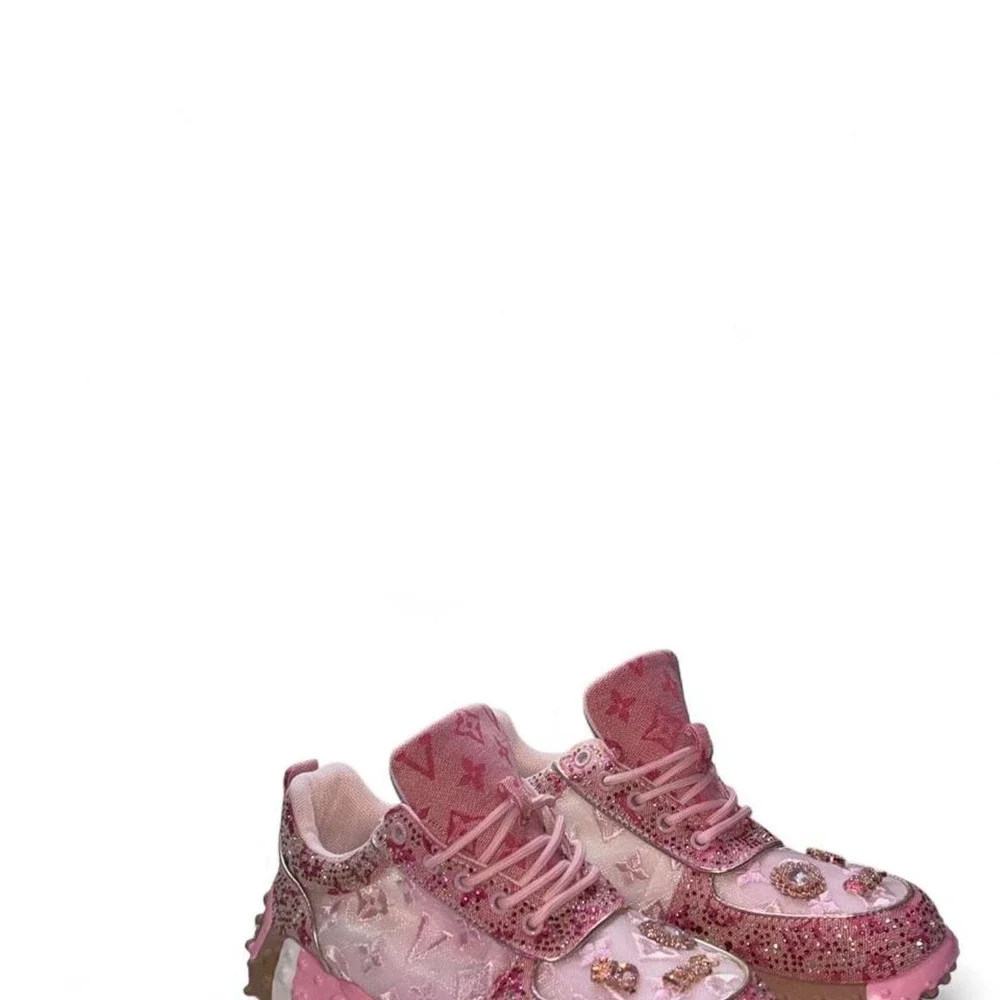 Pink rhinestone platform sneakers  Sz 11